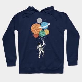 Astronaut holding Plant Balloons Hoodie